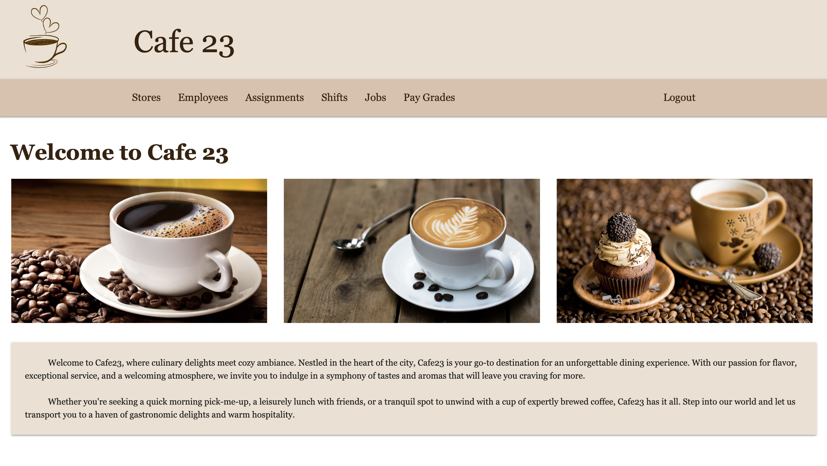 screen 1 for cafe 23